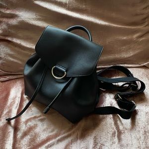 Urban Outfitters Mini Black Leather Backpack